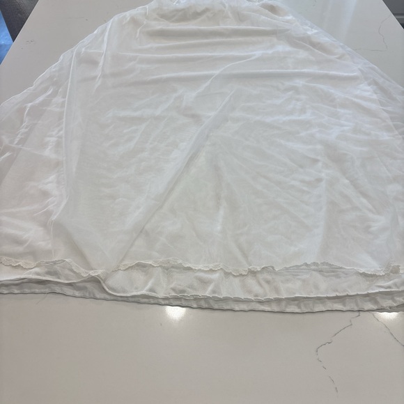Tosca VTG White Lace Full Slip Maxi Lingerine  Doble Layer Nightgown Sz Small - Picture 5 of 14